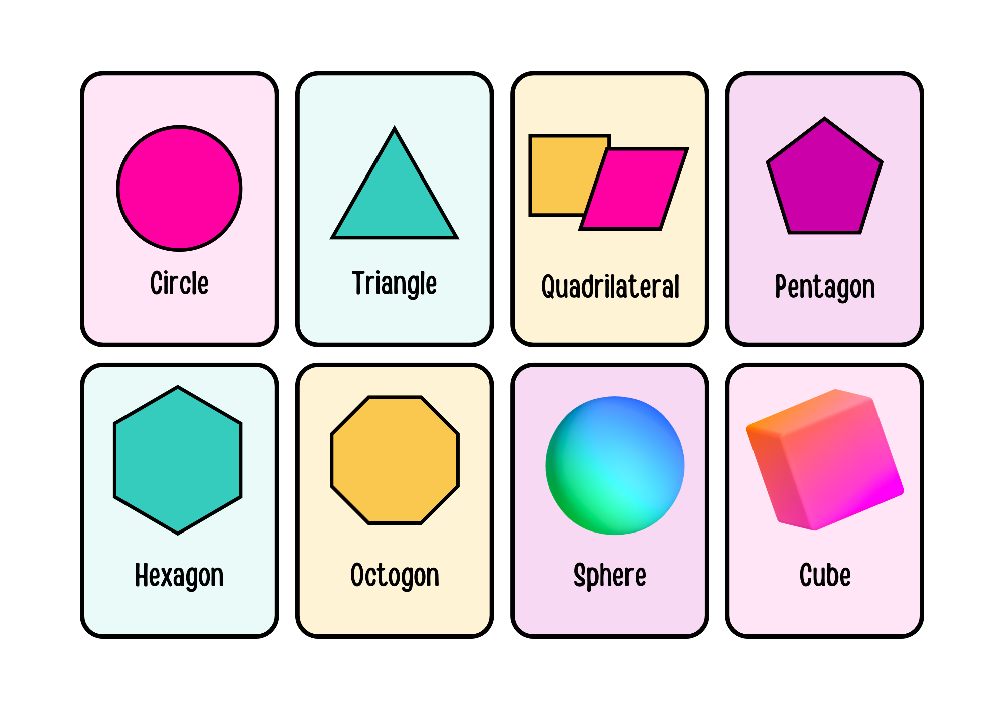 Child learning geometric shapes